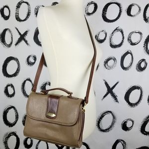 Vintage Faux Vegan Leather Crossbody Purse